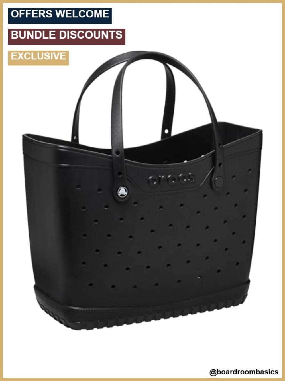 Large Tote Bag - Durable Waterproof Washable Croslite